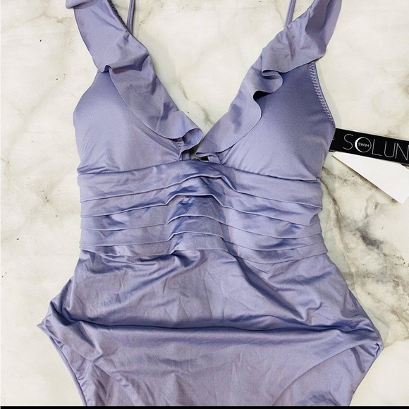 NWT Soluna Under the Sun Light Purple Large One Piece swimsuit. MSRP $118 - Picture 4 of 6